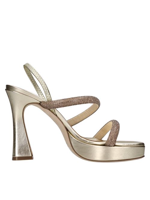 Sandali in pelle e strass EDDICUOMO | B106EL/TB LAM.PLATINO